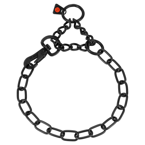 Adjustable Medium Link Chain Collar – Stainless Steel Black, 3.0mm