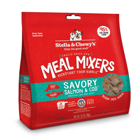 Stella & Chewy's Freeze Dried Raw Savory Salmon & Cod Meal Mixers Grain Free Dog Food Topper