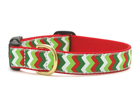 Christmas Chevron Dog Collar & Leash