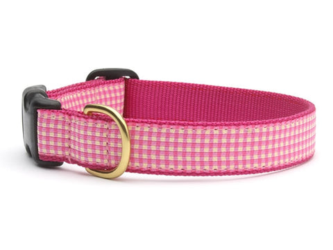 UpCountry Pink Gingham Dog Collar